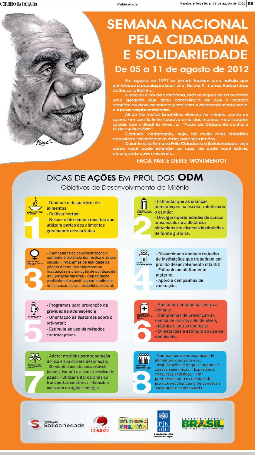 09.08.2012 - Correio da Paraíba: Semana Nacional pela Cidadania e Solidariedade