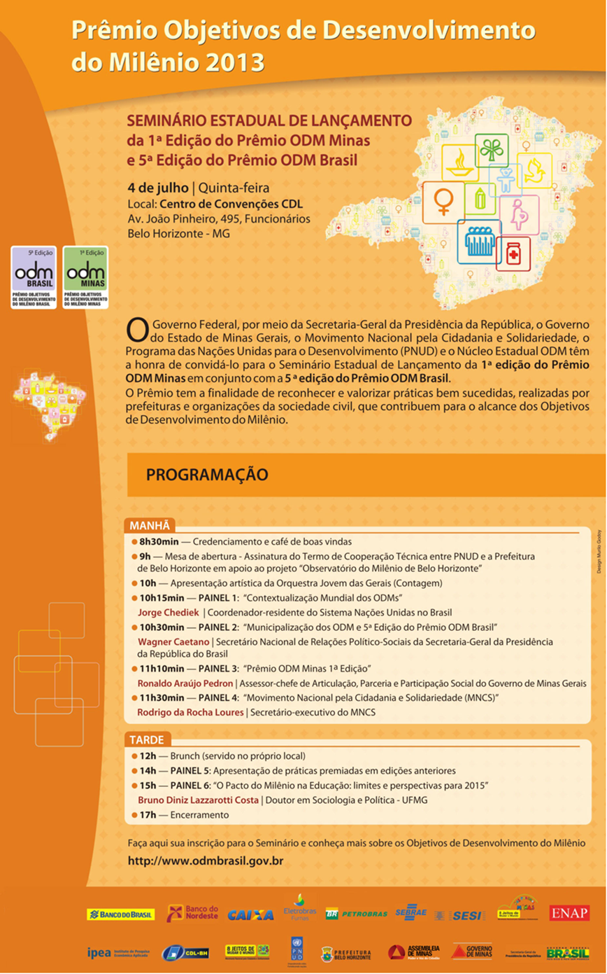 01.07.2013 - Minas Gerais se destaca no Prêmio Objetivos de Desenvolvimento do Milênio